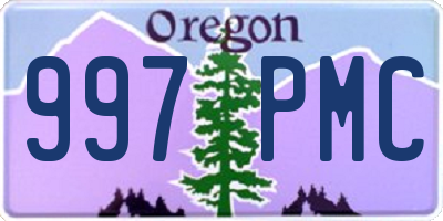 OR license plate 997PMC