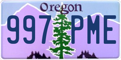 OR license plate 997PME