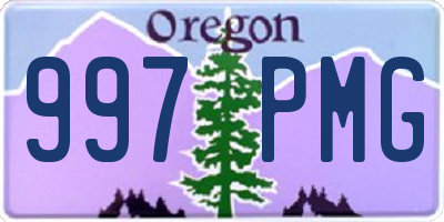 OR license plate 997PMG
