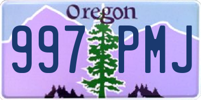 OR license plate 997PMJ