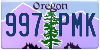 OR license plate 997PMK