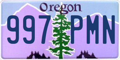 OR license plate 997PMN