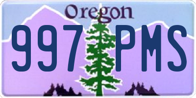 OR license plate 997PMS