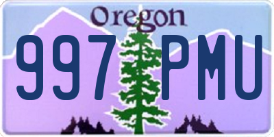 OR license plate 997PMU