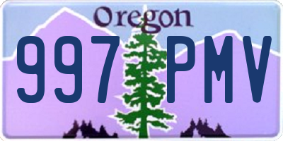 OR license plate 997PMV