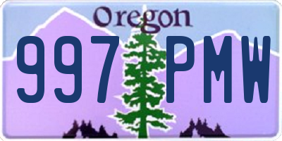 OR license plate 997PMW