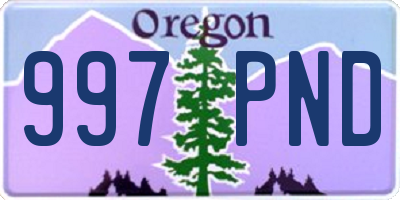 OR license plate 997PND