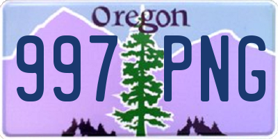 OR license plate 997PNG