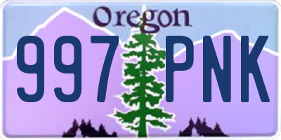 OR license plate 997PNK