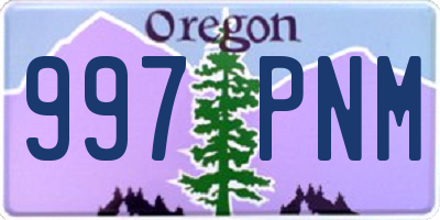 OR license plate 997PNM