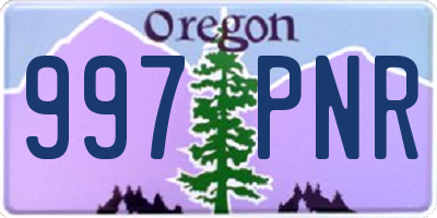 OR license plate 997PNR