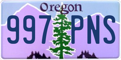 OR license plate 997PNS