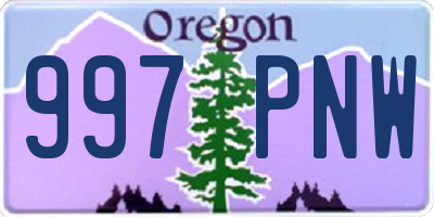 OR license plate 997PNW