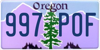 OR license plate 997POF