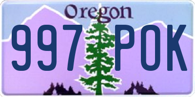 OR license plate 997POK