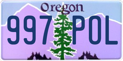 OR license plate 997POL