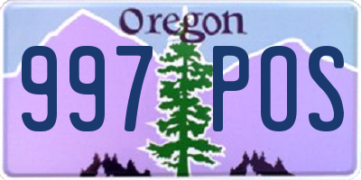 OR license plate 997POS