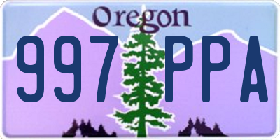 OR license plate 997PPA
