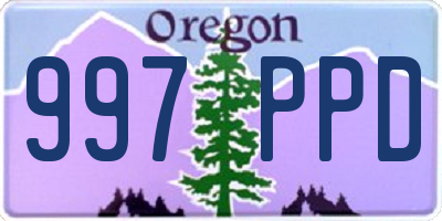OR license plate 997PPD