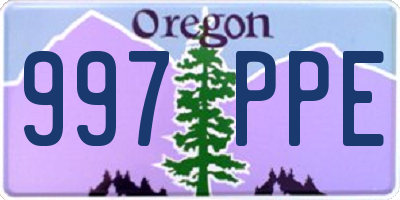 OR license plate 997PPE