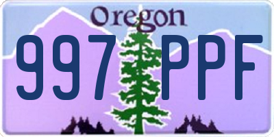 OR license plate 997PPF