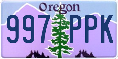 OR license plate 997PPK