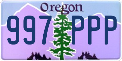 OR license plate 997PPP