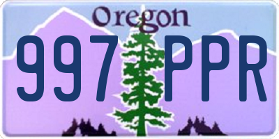 OR license plate 997PPR