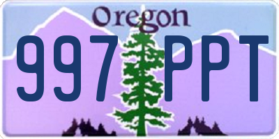 OR license plate 997PPT