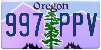 OR license plate 997PPV