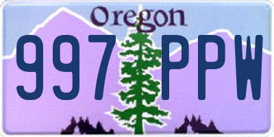 OR license plate 997PPW