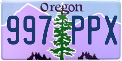 OR license plate 997PPX