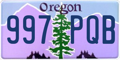 OR license plate 997PQB