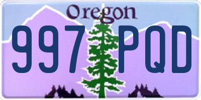 OR license plate 997PQD