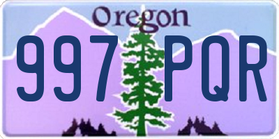 OR license plate 997PQR