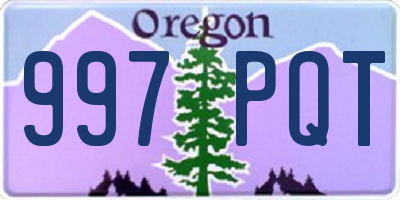 OR license plate 997PQT