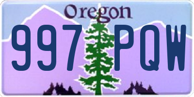 OR license plate 997PQW