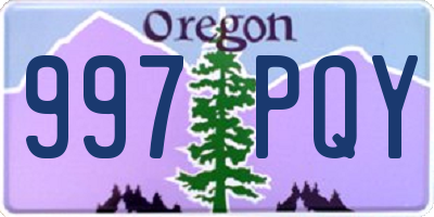 OR license plate 997PQY