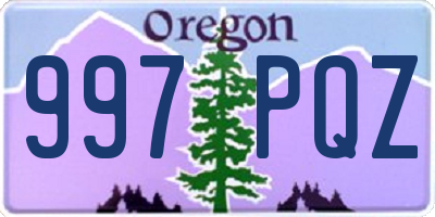 OR license plate 997PQZ
