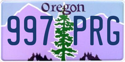 OR license plate 997PRG