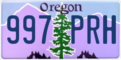 OR license plate 997PRH