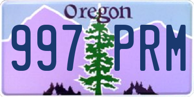 OR license plate 997PRM