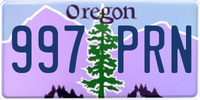 OR license plate 997PRN