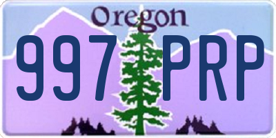 OR license plate 997PRP