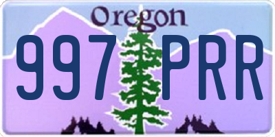 OR license plate 997PRR