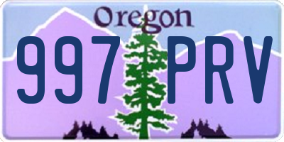 OR license plate 997PRV