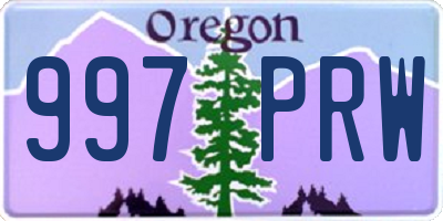 OR license plate 997PRW