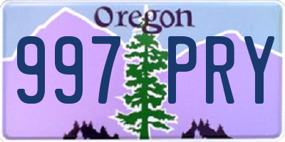 OR license plate 997PRY
