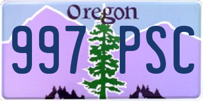 OR license plate 997PSC