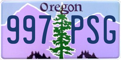 OR license plate 997PSG